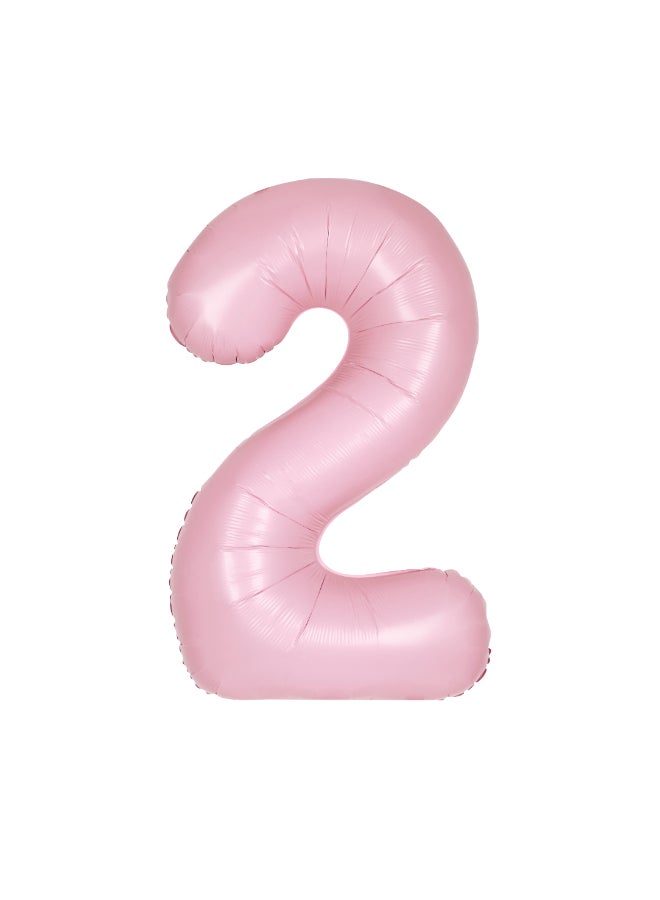Unique 34" Matte Lovely Pink Number 2 Foil Balloon - Image 1